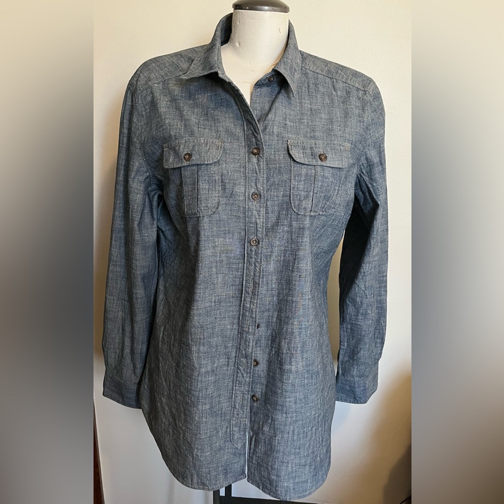 NWT - Eddie Bauer Denim-Style Cotton Shirt - Size Large